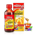 Dabur Honitus Herbal Cough Remedy bottle and packaging on a white background