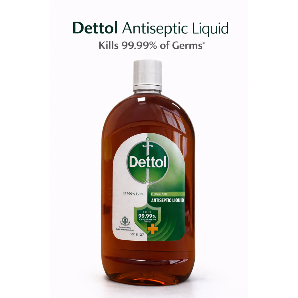 Dettol antiseptic liquid bottle on a white background