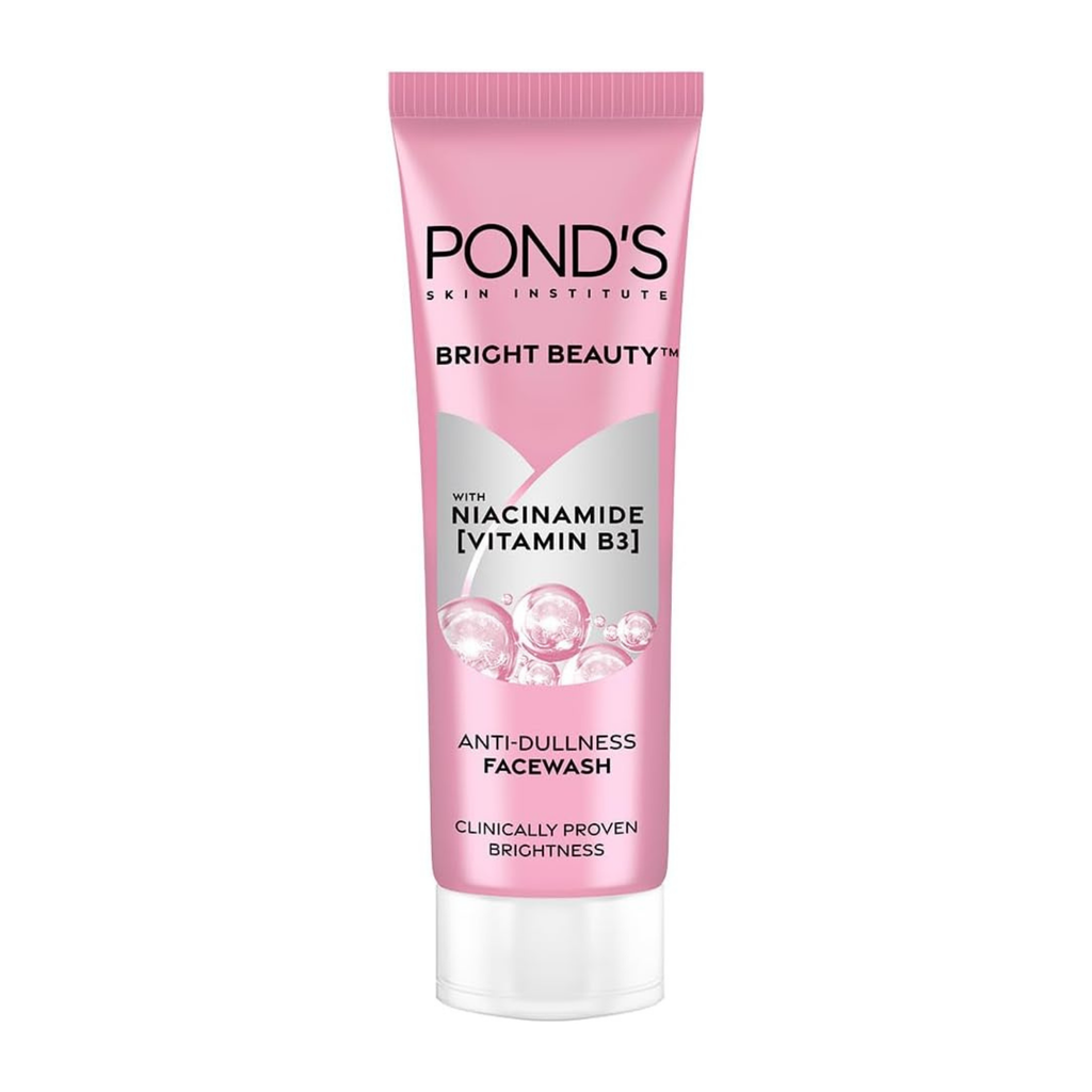 Pond's Bright Beauty anti-dullness facewash tube on a white background