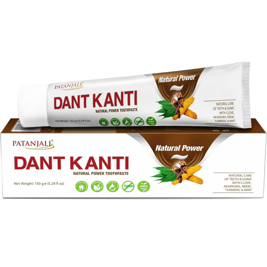 Dant Kanti toothpaste packaging with a white background