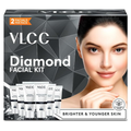 VLCC Diamond Facial Kit packaging with a woman's face on a geometric patterned background