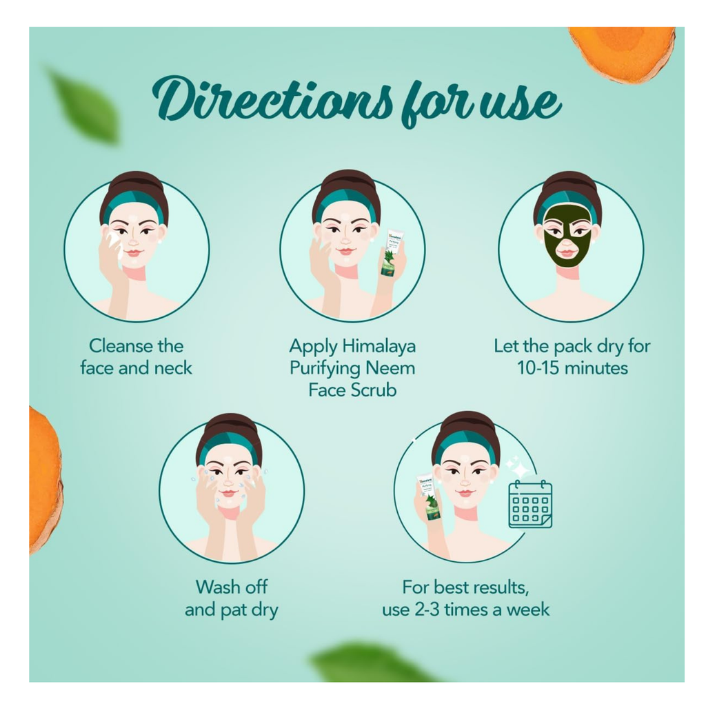 Instructions for using a facial mask with illustrations and text on a light blue background.