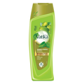 Vatika shampoo bottle with green and brown design on a white background