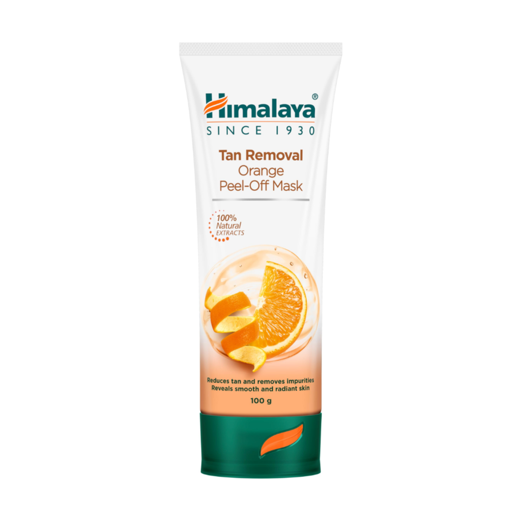 Himalaya Tan Removal Orange Peel-Off Mask tube on a white background