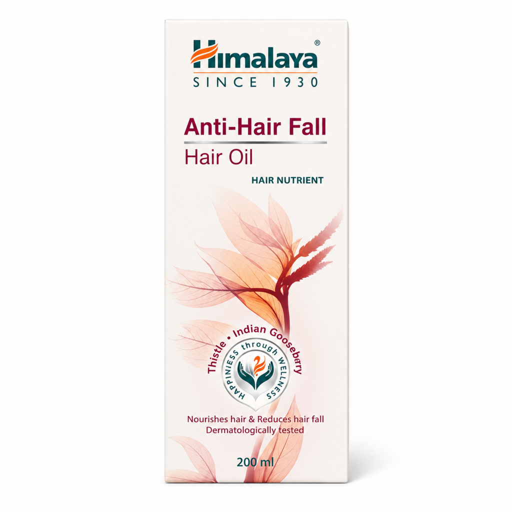 Himalaya Anti-Hair Fall Hair Oil packaging on a white background