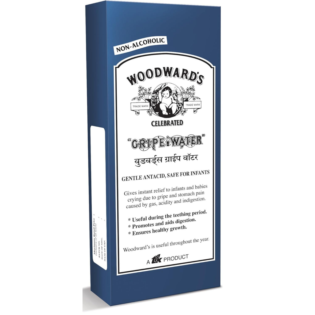 Box of Woodward's Gripe Water on a white background