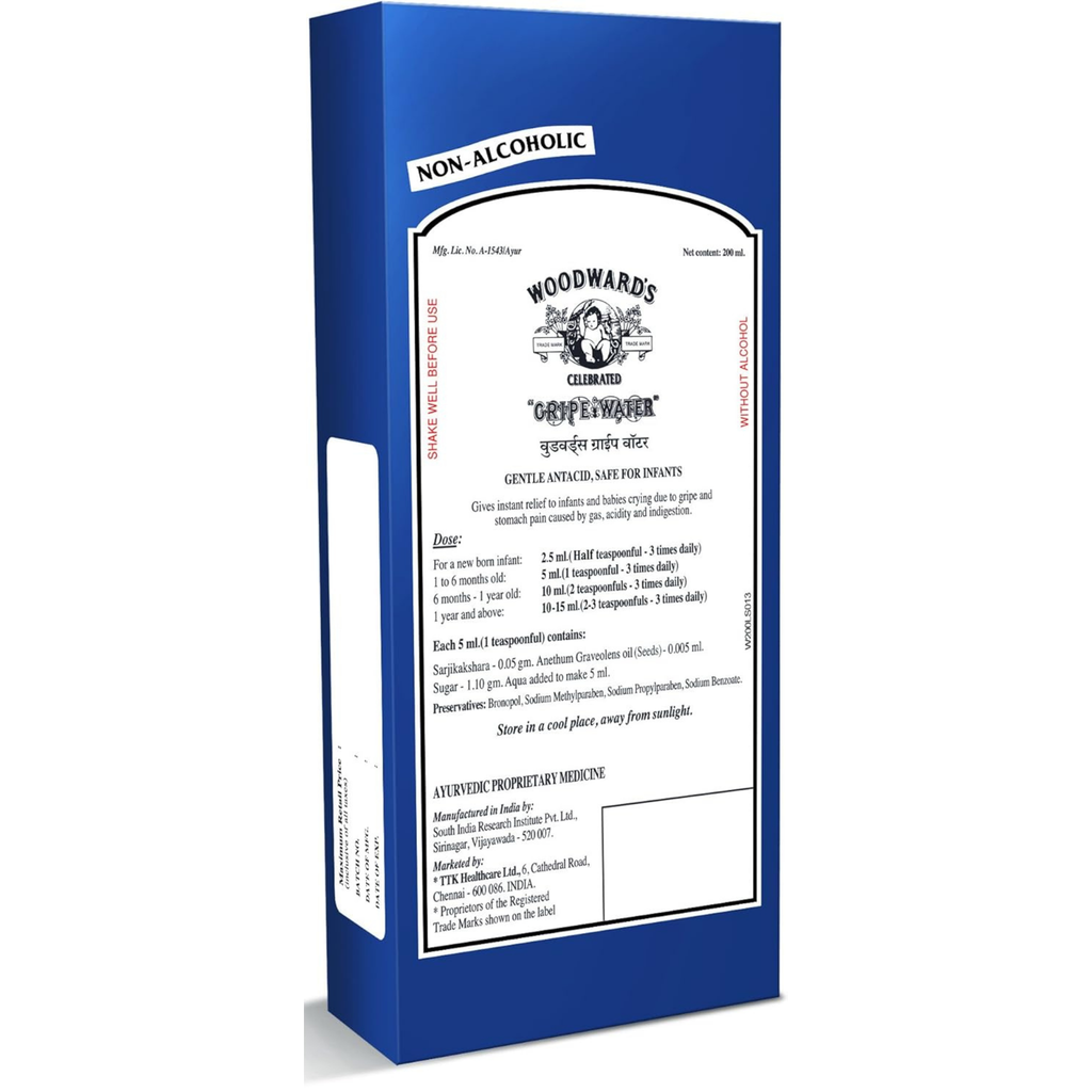 Blue box with white label featuring 'Woodwards' branding on a white background