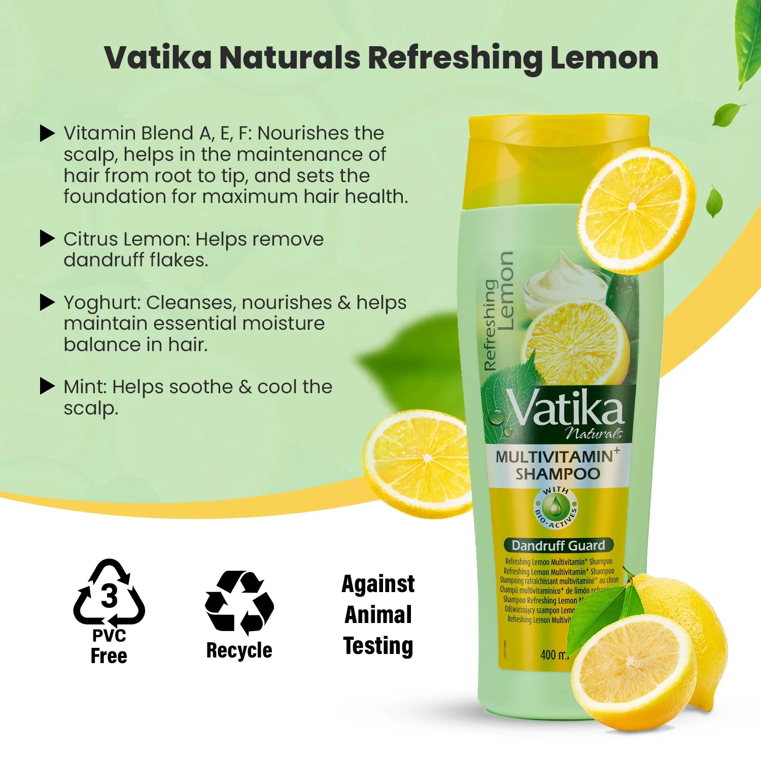 Vatika Lemon & Yoghurt Shampoo 400ml