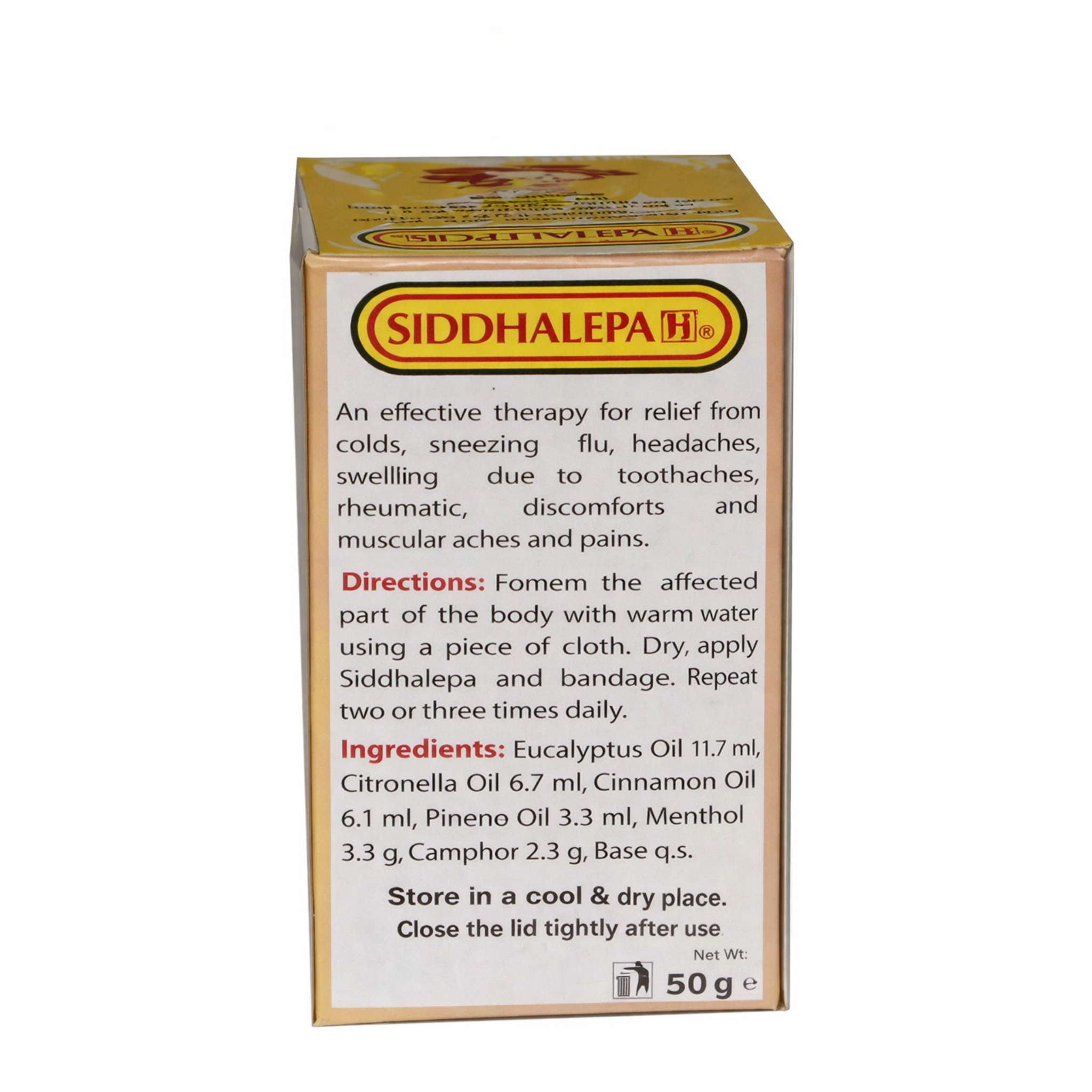 Siddhalepa Herbal Ayurvedic Balm 50g